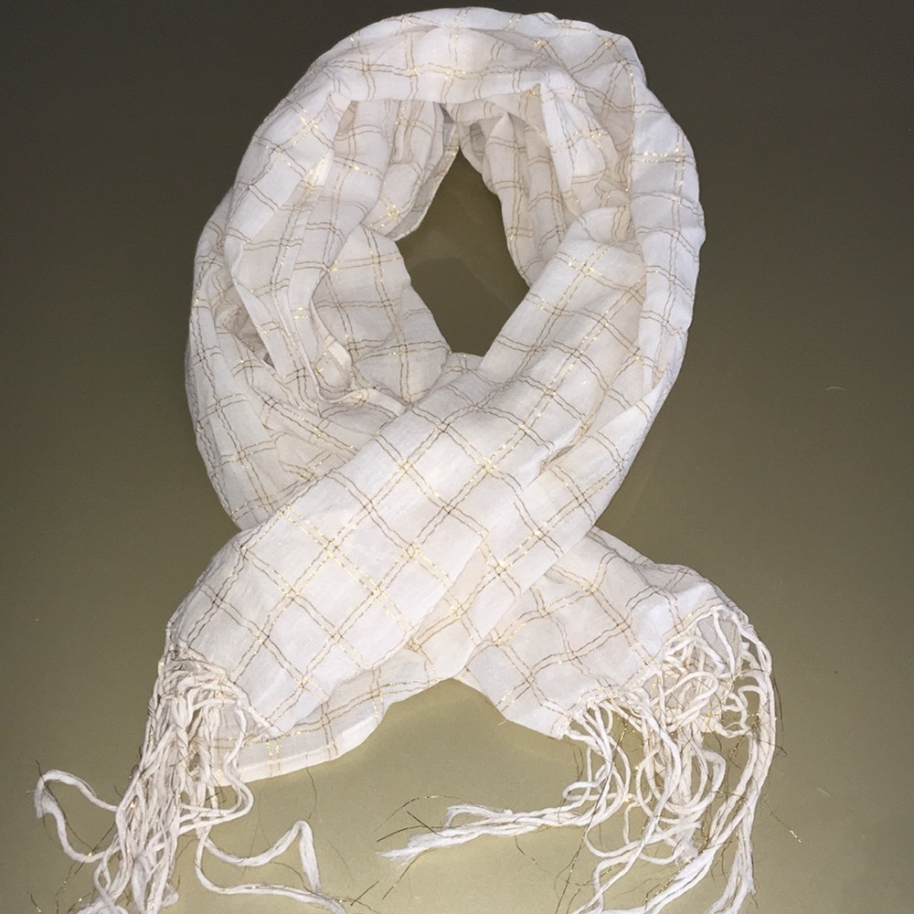 GAP cream and gold shimmer scarf